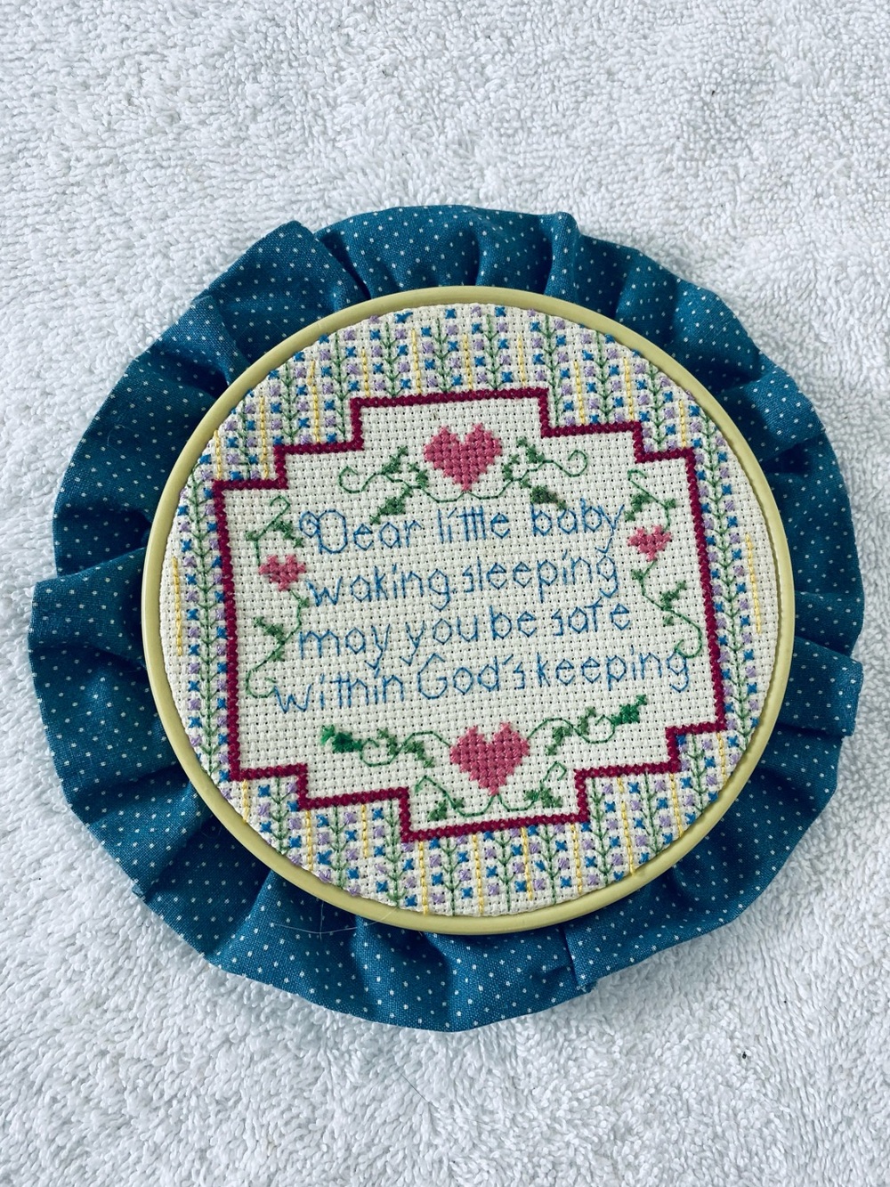 5/$35 Vintage Handmade Cross Stitch Nursery Art Wall Decor Craft